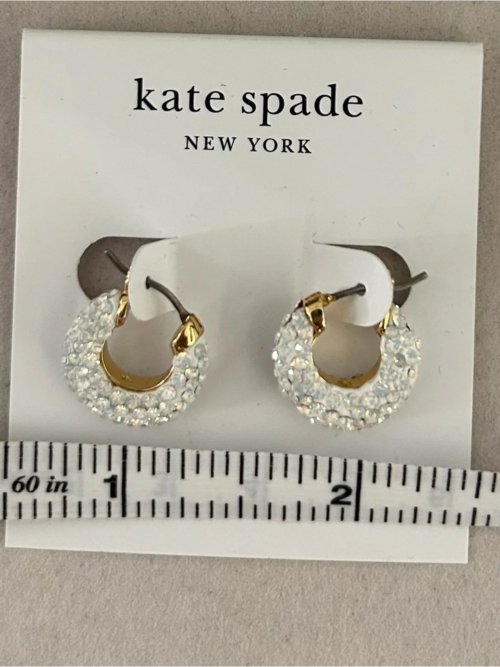 kate spade Gold Crystal-Embellished Mini Hoop Earrings